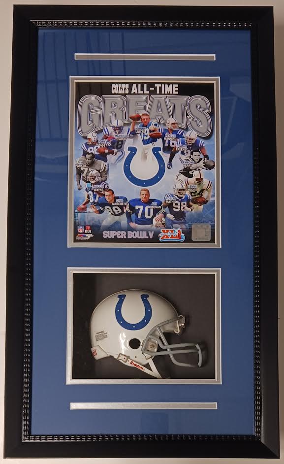 Indianapolis Colts All Time Greats Shadowbox W/Mini Helmet