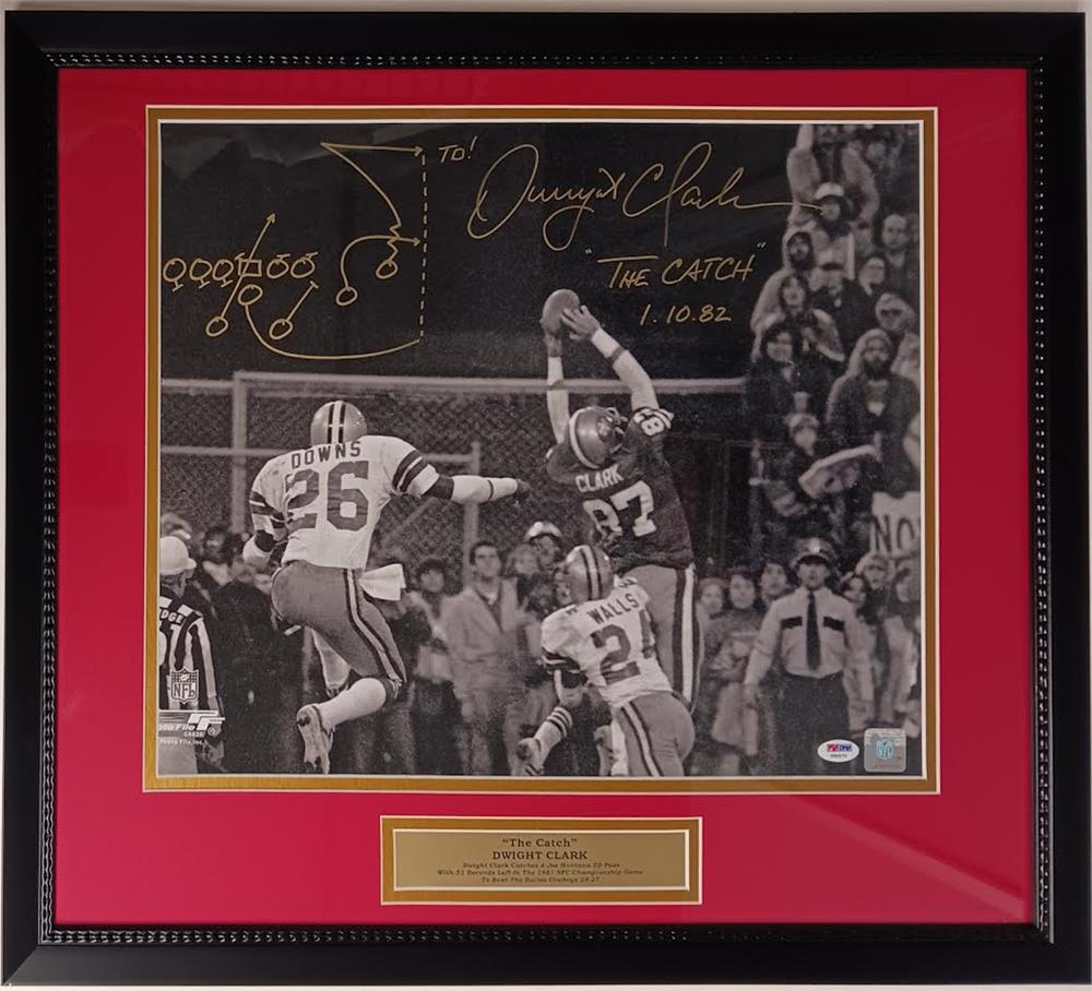 20x24 AUTOGRAPHED FRAME - Dwight Clark San Francisco 49ers