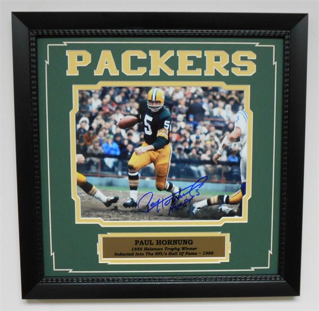 14x14 Autograph Frame - Paul Hornung Green Bay Packers