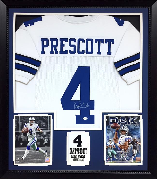 30x34 Autographed Jersey - Dak Prescott Dallas Cowboys