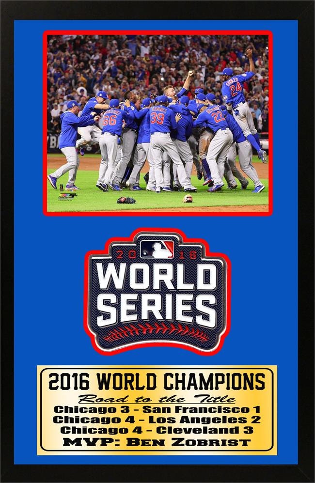 12x18 Patch Frame - Chicago Cubs 2016 World Series Champions