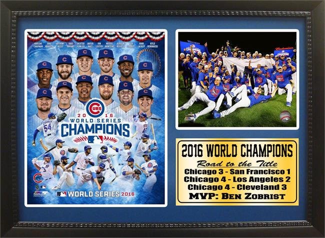 12x18 Photo Stat Frame - Chicago Cubs 2016 World Series Champions