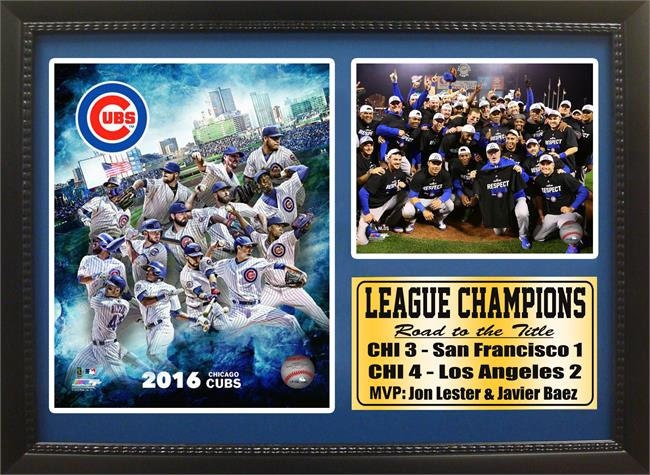 12x18 Photo Stat Frame - Chicago Cubs 2016 NL Champions