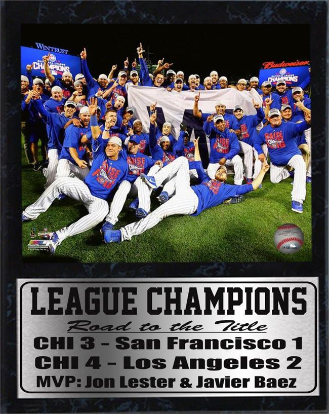 12x15 Stat Plaque - Chicago Cubs 2016 NL Champions Celebration