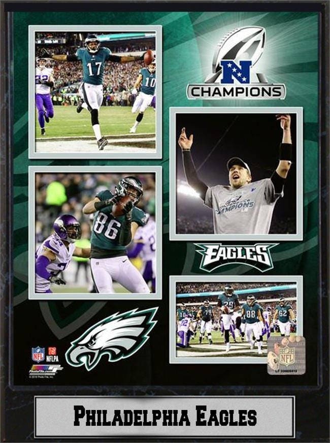 9x12 Plaque - 2018 NFC Champion Philadelphia Eagles