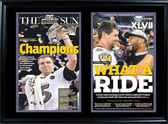 12x18 Double Frame - Baltimore Ravens Champions Baltimore Sun