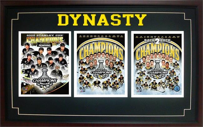18x30 Triple Frame - 2017 Stanley Cup Champion Pittsburgh Penguins