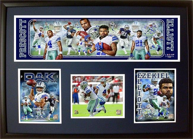 Panoramic 3 Photo Frame - Dak Prescott & Ezekiel Elliott