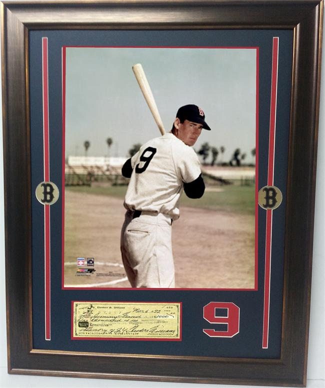 24x28 Check Frame - Ted Williams Boston Red Sox