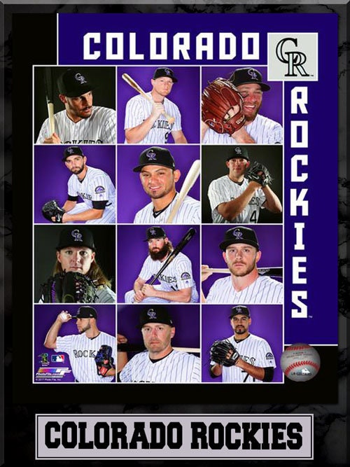 9 x 12 Plaque - 2017 Colorado Rockies Starters Team Photo