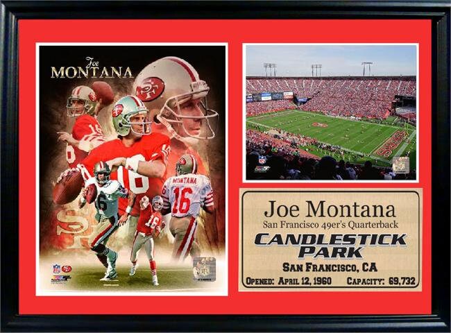 12x18 Photo Stat Frame - Joe Montana San Francisco 49ers