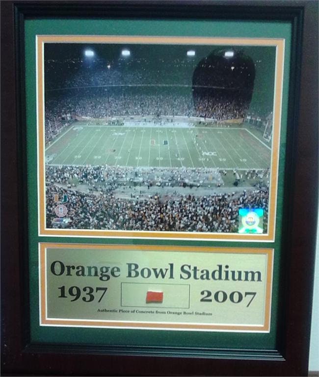 11X14 Game Used Frame - University of Miami Orange Bowl