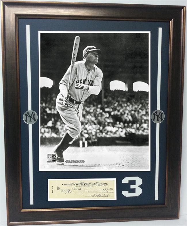 24x28 Check Frame - Babe Ruth New York Yankees