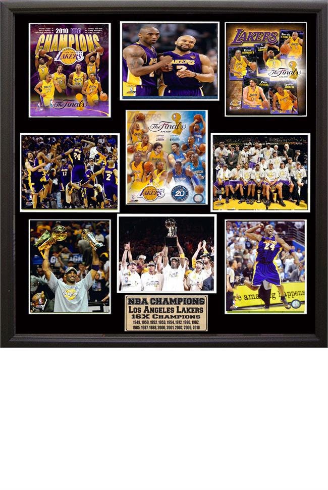 30x34 9 Photo Collage - Los Angeles Lakers Champions