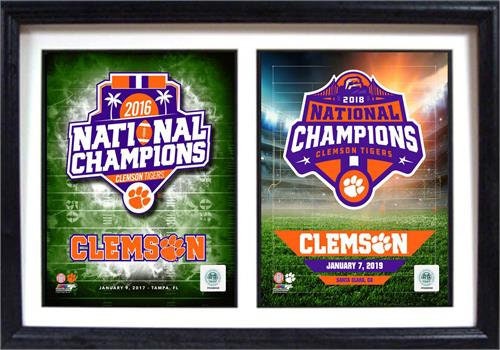 Clemson 2018 National Champions 12x18 Double Frame
