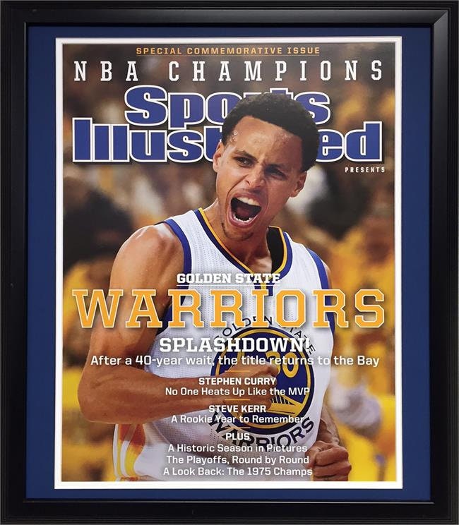 20x24 Custom Frame - Stephen Curry Golden State Warriors SI Cover