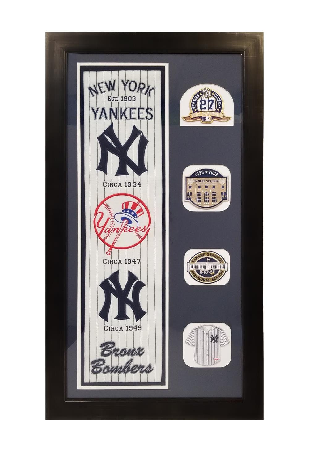 New York Yankees Deluxe Framed Logo History Felt and Patches 20"x 30" Frame