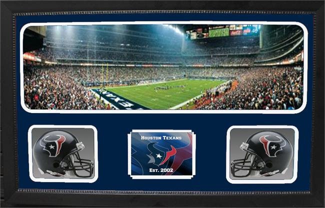 Double Mini Helmet Panoramic Shadowbox - Houston Texans
