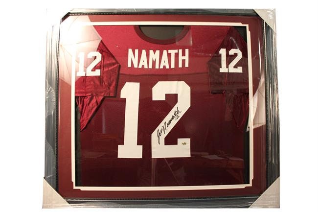 30x34 Framed Autographed Custom Jersey - Joe Namath University of Alabama