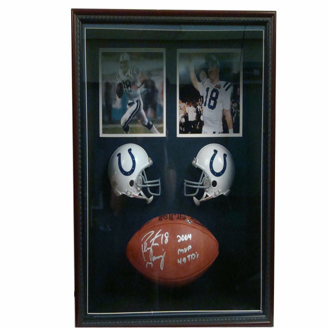 22x26 Autographed Shadowbox - Peyton Manning Indianapolis Colts