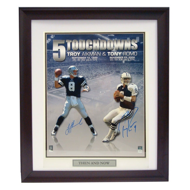 20x24 Autograph Frame - Romo and Aikman Dallas Cowboys