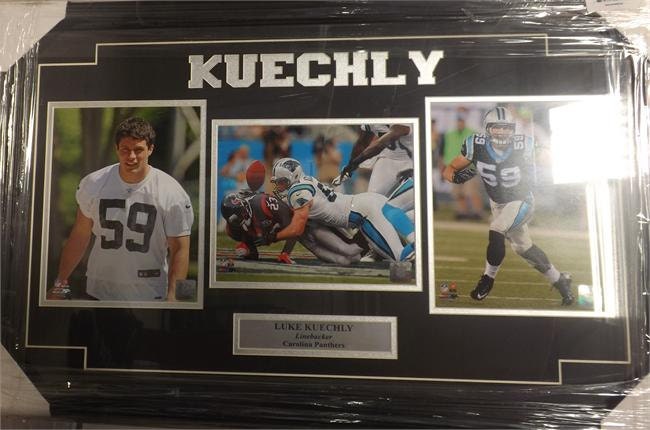 15x35 Three Photo Frame - Luke Kuechly Carolina Panthers