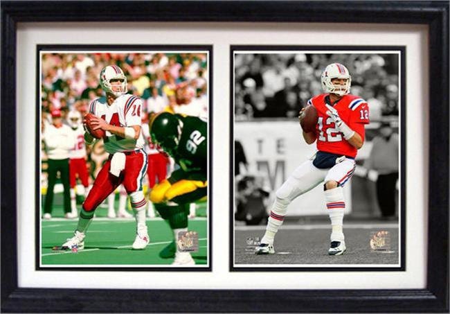 12X18 Double Frame - New England Patriots Then and Now