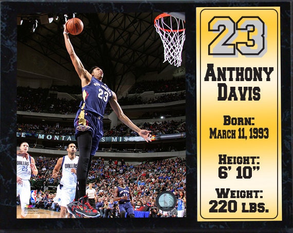 12x15 Stat Plaque - Anthony Davis New Orleans Pelicans