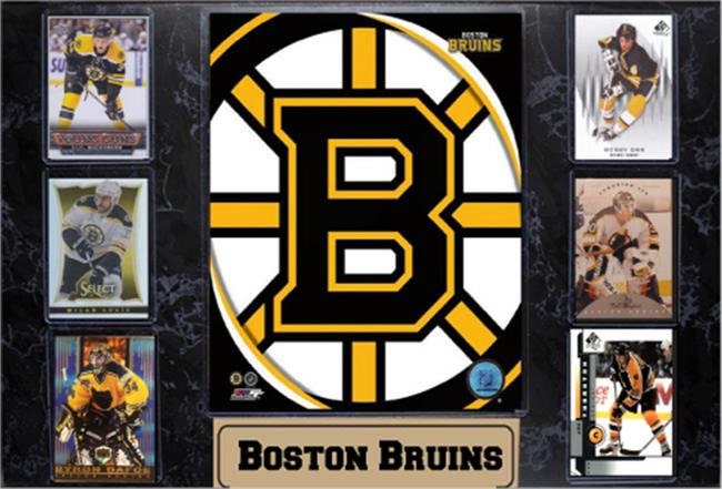 13x27 6-Card Plaque - Boston Bruins