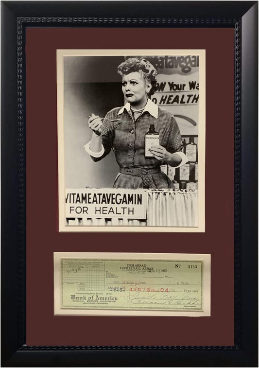 12x18 Autographed Framed Check Lucille Ball Arnaz
