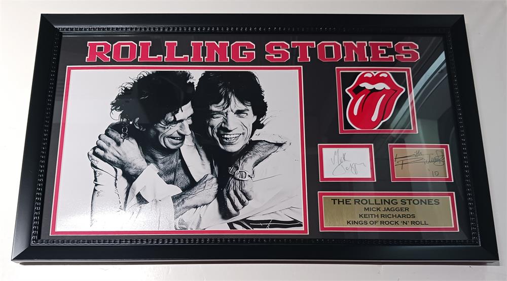 The Rolling Stones Mick Jagger And Keith Richards 16x26 Replica Signature