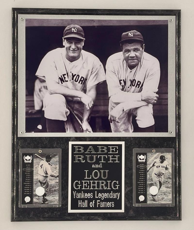 Lou Gehrig and Babe Ruth Plaque New York Yankees