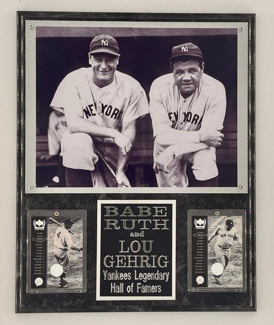 Lou Gehrig and Babe Ruth Plaque New York Yankees