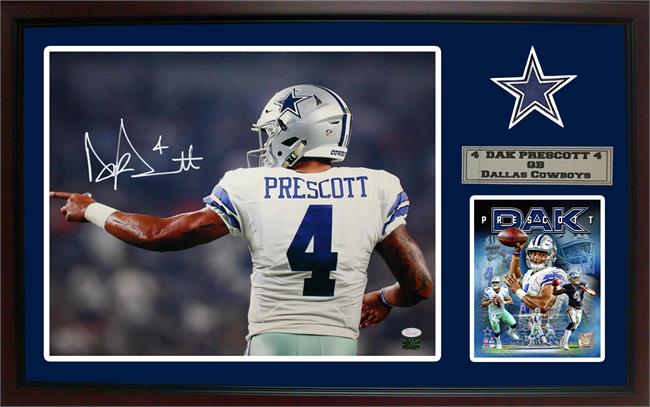 18x30 Autographed/Patch Frame - Dak Prescott Dallas Cowboys