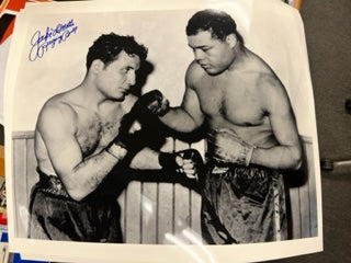 Jake Lamotta Signed 8X10 Photo - (Punching Sugar Ray Robinson)