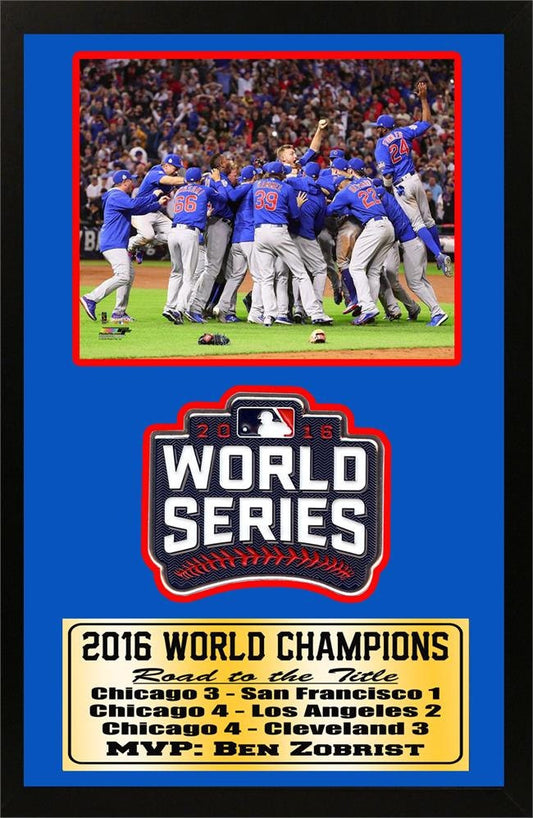 12x18 Patch Frame - Chicago Cubs 2016 World Series Champions
