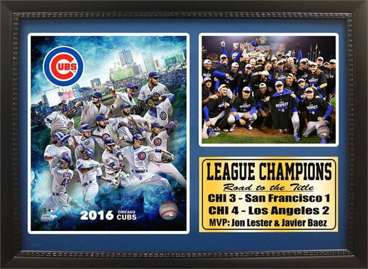 12x18 Photo Stat Frame - Chicago Cubs 2016 NL Champions