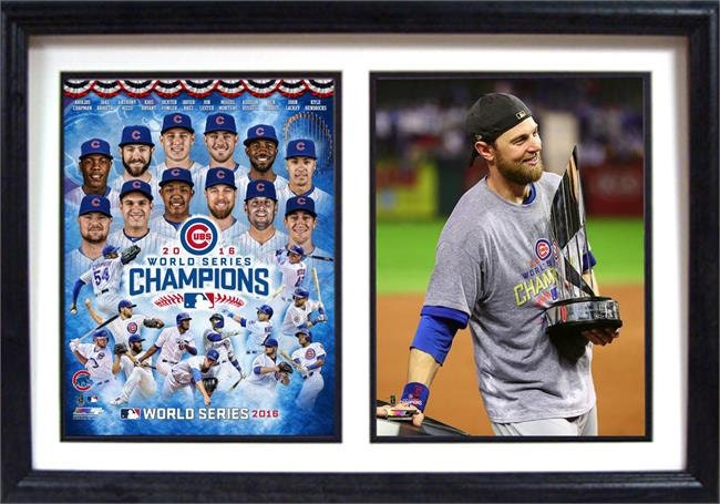12x18 Double Frame - Chicago Cubs 2016 World Series Champions