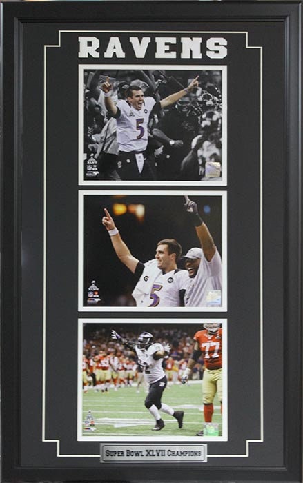 15x35 Three Photo Frame - Baltimore Ravens Champions