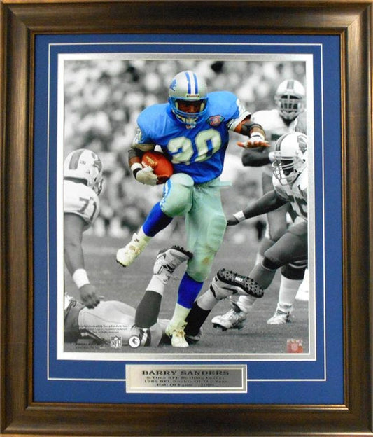 20x24 Custom Frame - Barry Sanders Detroit Lions