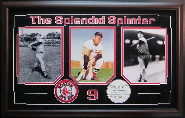 15x35 Three Photo Frame - Ted Williams Boston Red Sox