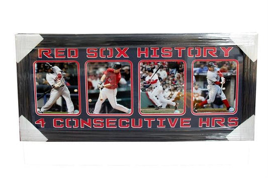 15x35 4 Photo Frame - Boston Red Sox "4 Consecutive HR's"