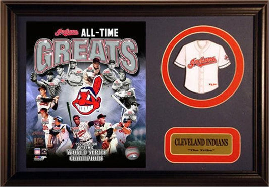 12x18 Mini Jersey Patch Frame - Cleveland Indians Greats