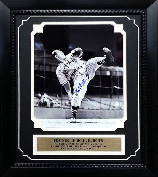 Bob Feller "Leg Up" 11x14 Autographed Frame