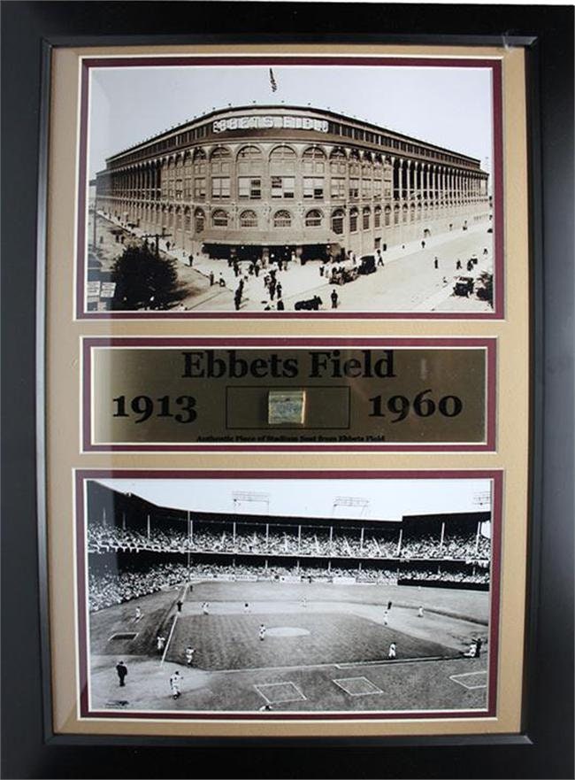 12x18 Game Used Frame - Brooklyn Dodgers Ebbets Field