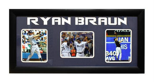 15x35 Three-Photo Frame - Ryan Braun Milwaukee Brewers