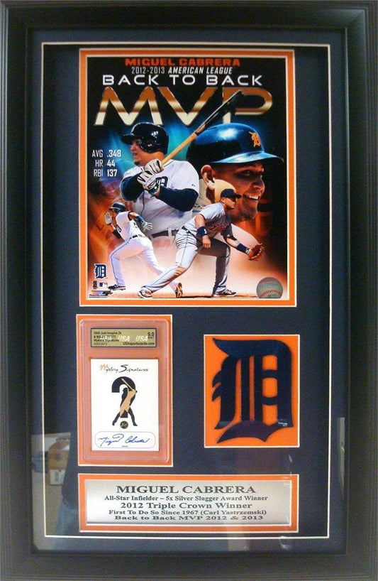 14x24 Autograph Shadowbox - Miguel Cabrera Detroit Tigers