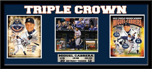 15x35 Three Photo Frame - Miguel Cabrera Detroit Tigers