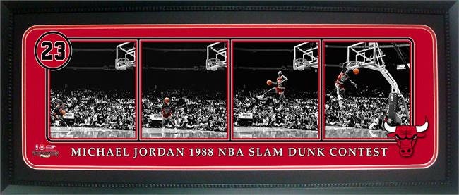 Michael Jordan 1988 Slam Dunk Champs Panoramic Frame