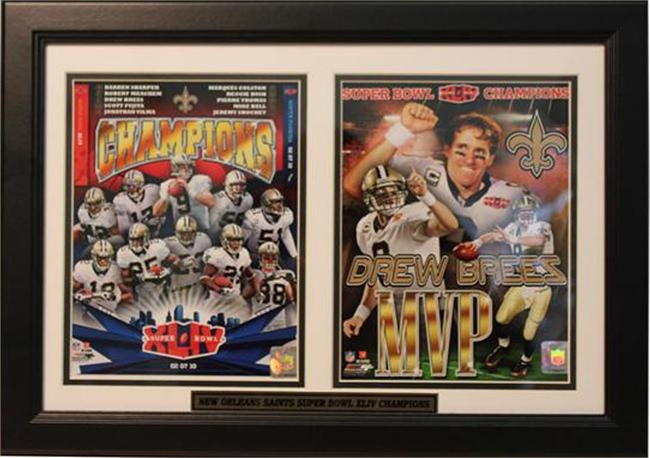 12x18 Double Frame - New Orleans Saints Champions